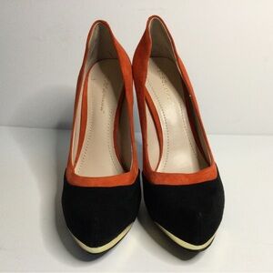 Elegant Black and Orange Women's Heels